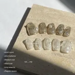 ミラーネイル ネイルチップ パール ブライダル 結婚式 つけ爪 ジェルネイル