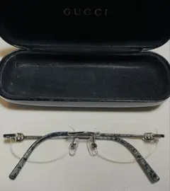 GUCCI グッチ 度入り リムレスメガネ 竹 バンブー - メルカリ