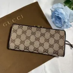 GUCCI ホースビット ブラウン GG柄 スエード 長財布 9214 - メルカリ
