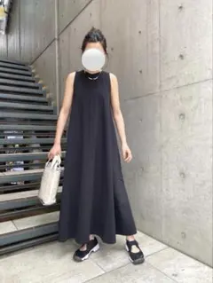 お値下げ！ビューティーアンドユース アメリカンスリーブフレアマキシワンピース