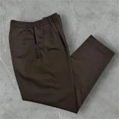 【美品】ユニクロ タックテーパードパンツ（ワイドフィット）ブラウン S