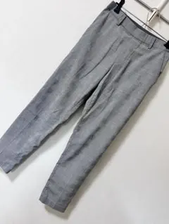 ユニクロ　スマートアングルパンツ　グレー チェック柄 スリムフィット スラックス