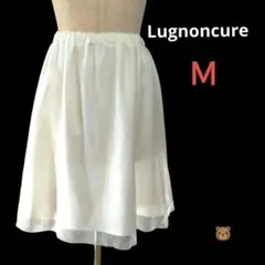 Lugnoncure★チュール重ねのギャザーミニスカートMオフホワイト白