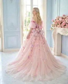 桂由美 YUMI KATSURA カラードレス ウェディングドレス ピンクa