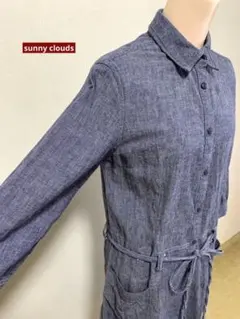 sunny clouds 綿麻ダンガリー シャツワンピース　MT