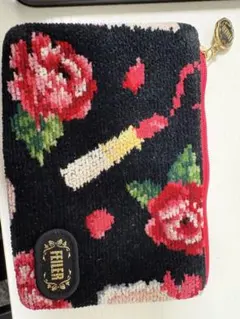 FEILER 花柄ポーチ 黒