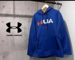 め*い様 アンダーアーマー フーディー　パーカー ポリエステル STORM ブル