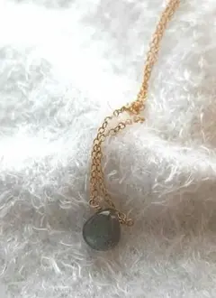 ゴールドチェーン 天然石ドロップ型ペンダントネックレス