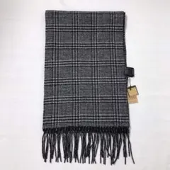 【未使用】COMME CA MEN チェックマフラー グレー系