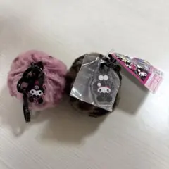 サンリオキャラクターズ　クロミ、マイメロギャルらびファーチャームキーホルダー