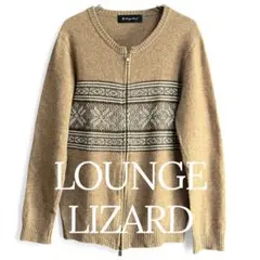 LOUNGE LIZARD ラウンジリザード フルジップ ウール ニット 2のサムネイル