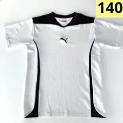 PUMA プーマ　サッカーシャツ 　半袖シャツ　140　ホワイト x ブラック