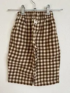 o-z オーガニックズー ギンガムチェックブラウンパンツ 1-2Y