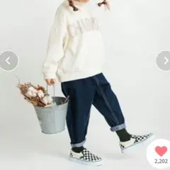 ​【新品】ブランシェス 130 デニム パンツ テーパード インディゴ