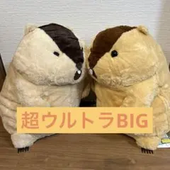 マーモットもっとっと 超ウルトラBIG ぬいぐるみ 2種セット【限定】
