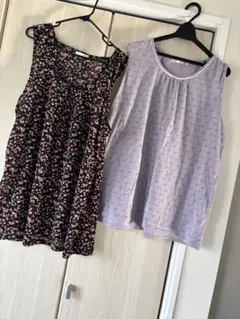 タンクトップ ノースリーブ 大きいサイズ 3L 4L 花柄