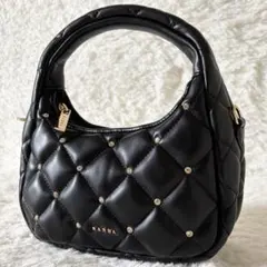 【極美品】RANDA キルティング ハンドバック ショルダーバック ブラック