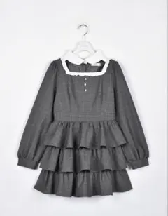 evelyn 3段ティアードopワンピース チャコールグレー