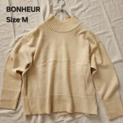 BONHEUR ハイネックニット M クリーム　オフホワイト　白系 A0014