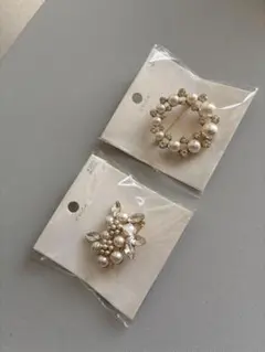 パールブローチ2点セット
