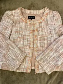 INDIVI ノーカラージャケット ピンク系