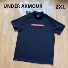 新品タグ付 アンダーアーマー ゴルフ モックネック 半袖シャツ 黒 2XL