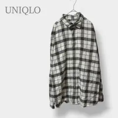 【UNIQLO ユニクロ】フランネルチェックシャツ　長袖　XL メンズ