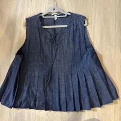 新品未使用★H&M デニム プリーツベスト ジレ