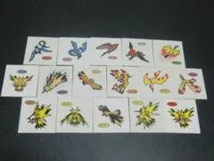 サンダー、ファイヤー、フリーザー１６枚セット　ポケモン　デコキャラシール第一パン