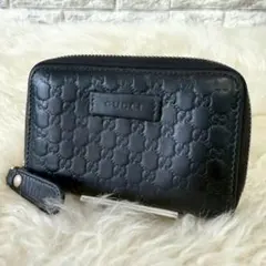 GUCCI　グッチ　GG　シマ　コインケース　ロゴ　ブラック