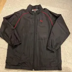 裏起毛Puma ウィンドブレーカー 150 ブラック/レッド