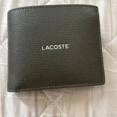 LACOSTE オシアン グレインレザー 二つ折り財布 グリーン