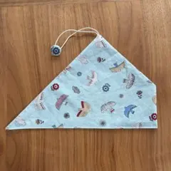 ハンドメイドブルー鳥柄携帯用箸袋