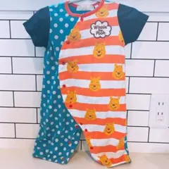 東京ディズニーリゾート ウィニー・ザ・プー ロンパース 80 ボーダーオレンジ