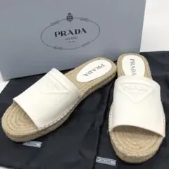 ✨新品・未使用✨22SS プラダ サンダル 三角ロゴ エスパドリーユ 38