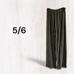 オリーブグリーン ウエストゴムパンツ 5/6 ズボン