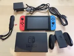 Nintendo Switch 本体 青赤 充電器・SDカード付