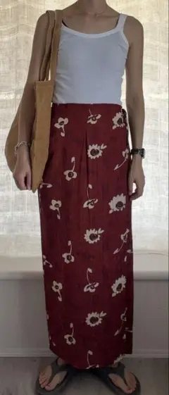 vintage 花柄　巻きスカートのサムネイル