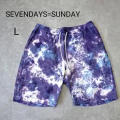 SEVENDAYS=SUNDAY タイダイ柄 ショートパンツ ウエストゴム Lのサムネイル
