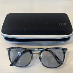 おまけ付き！Zoff 黒ブルー茶のべっ甲柄サングラスUVカットレンズ