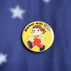（レトロ）不二家 ペコちゃん 缶バッジ Always with Pekoのサムネイル