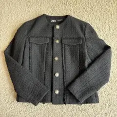 期間限定価格！ZARA ノーカラーツイードジャケット