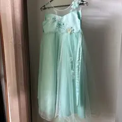 ミントグリーン フラワー装飾 ドレス