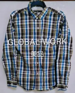 美品 GLOBAL WORK チェック柄長袖シャツ L