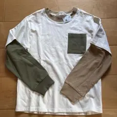 新品　H＆M 長袖　カットソー　重ね着風　ロンT 140 135