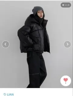 【美品】LIAN ブラック ダウンジャケット フード付き