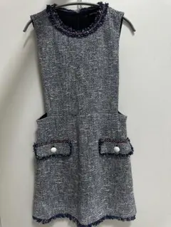 ZARA BASIC ツイード ノースリーブ ミニワンピースのサムネイル