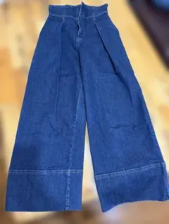 2way デニム ワイドレッグパンツ