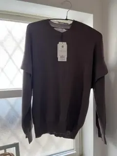 オペーク　新品未使用ブラウン 長袖フリルニット38/M