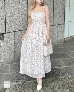 GRL フリルショルダー花柄フレアワンピース[ru1155]